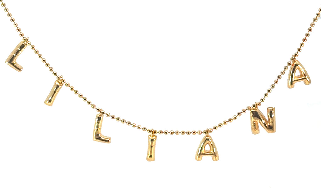 Bubble Letter Charm Necklace