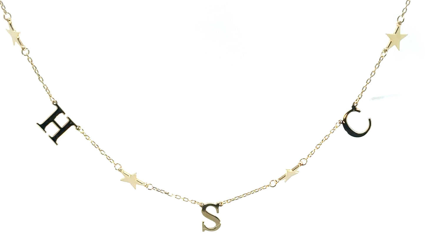 Star Charm Initial Necklace