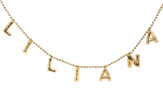Bubble Letter Charm Necklace
