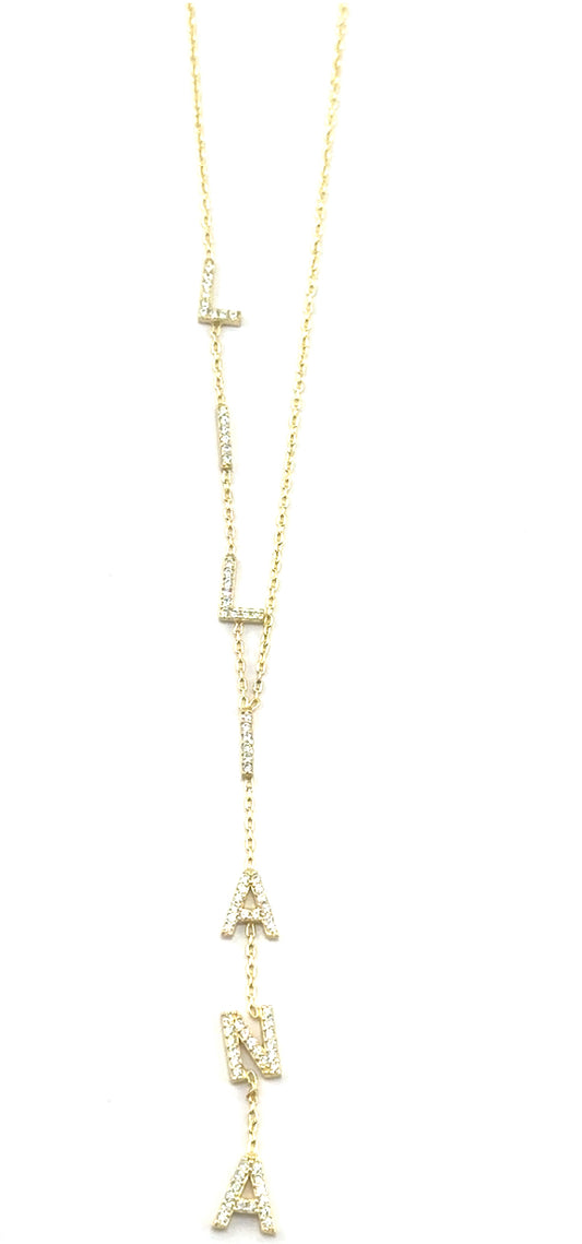 Golden Letters Lariat Necklace