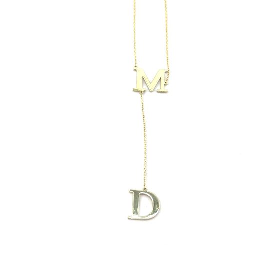 Initial Duo Drop Necklace